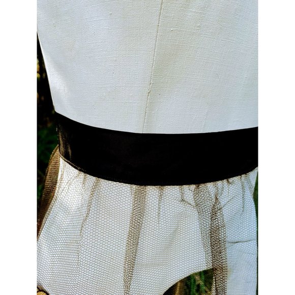 Vintage Hostess Net Half Apron Cornucopia with fruit buttons - Picture 10 of 12